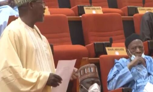 VIDEO: Laughter as senator removes face mask to sneeze