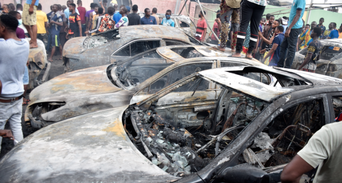LASEMA: 30 cars destroyed in fire outbreak at NNPC petrol station