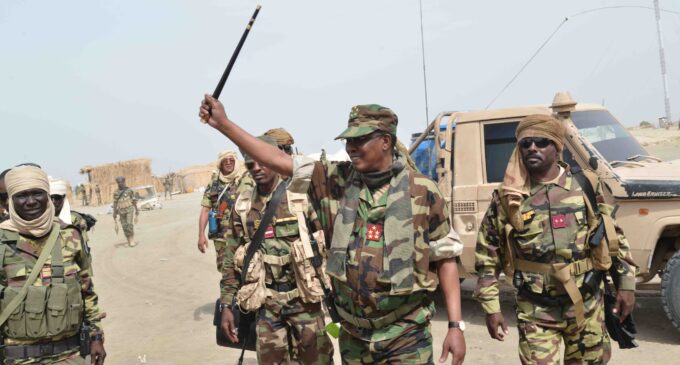PHOTOS: Chadian president leads soldiers to capture Boko Haram’s ‘arms store’ in Sambisa