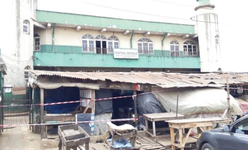 PHOTOS: Lagos seals off Agege Central Mosque after clash between worshippers and COVID-19 task force