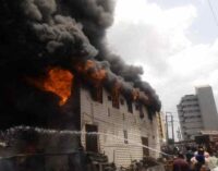Shops destroyed in fire outbreak at Ibadan market