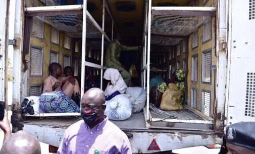 PHOTOS: Lorries conveying passengers into Kaduna blocked at Kano border