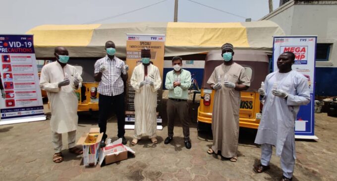 Simba TVS donates food and safety equipment to keke riders nationwide