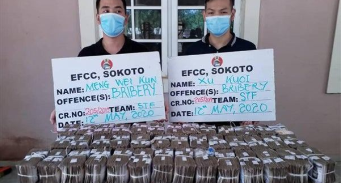 EFCC arrests two Chinese who ‘offered N100m bribe’ to cover up an investigation