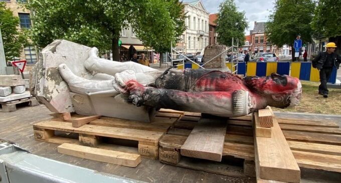 Statue of late Belgian king pulled down during protest triggered by George Floyd’s death