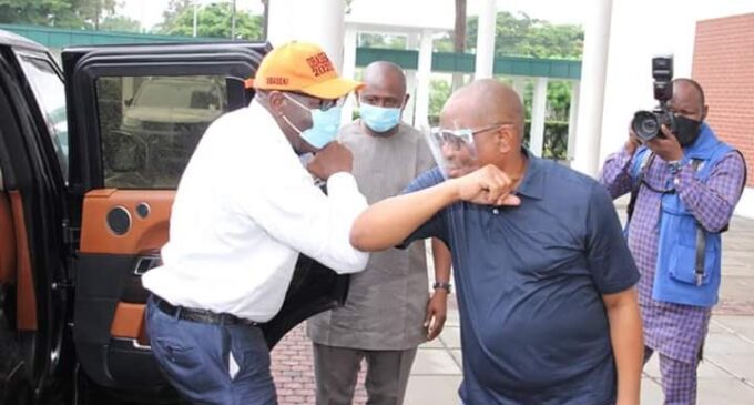 PHOTOS: Wike hosts Obaseki in Rivers amid PDP defection rumours