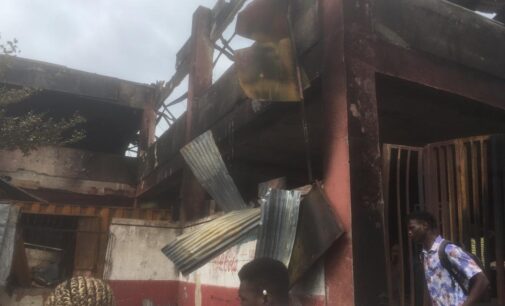 PHOTOS: Shops destroyed as fire engulfs Oba market in Benin