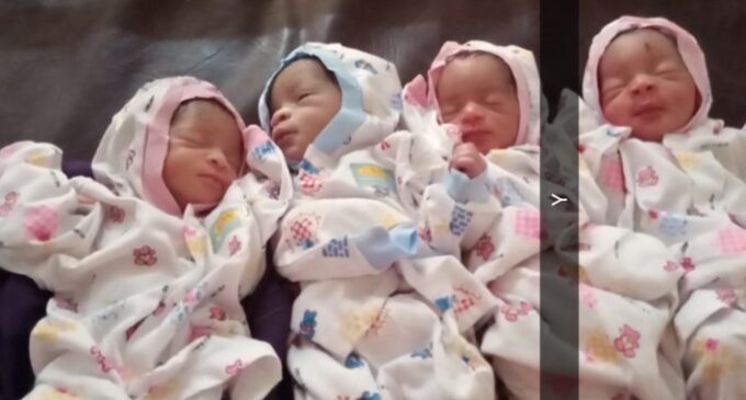 EXTRA: Mother of 13 gives birth to quadruplets in Zaria