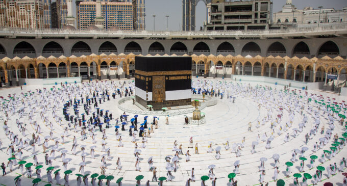 PHOTOS: Social distancing as pilgrims arrive Makkah for 2020 hajj