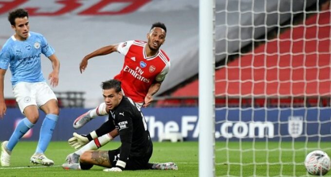 Aubameyang brace against Man City sends Arsenal into FA Cup final