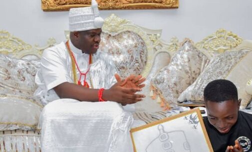 Ooni adopts, gives scholarship to son of corn seller who drew his portrait