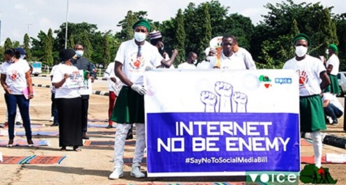 PHOTOS: ‘Kill it!’ — Nigerians protest against social media bill