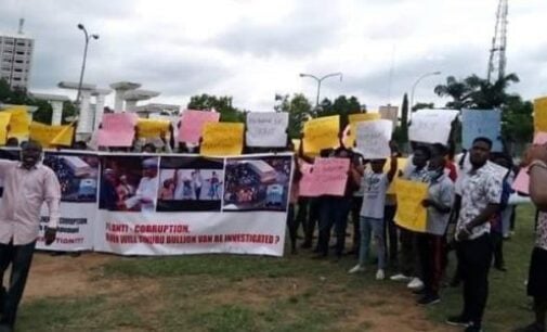 PHOTOS: Protesters demand arrest of Tinubu over 2019 election eve ‘bullion vans’