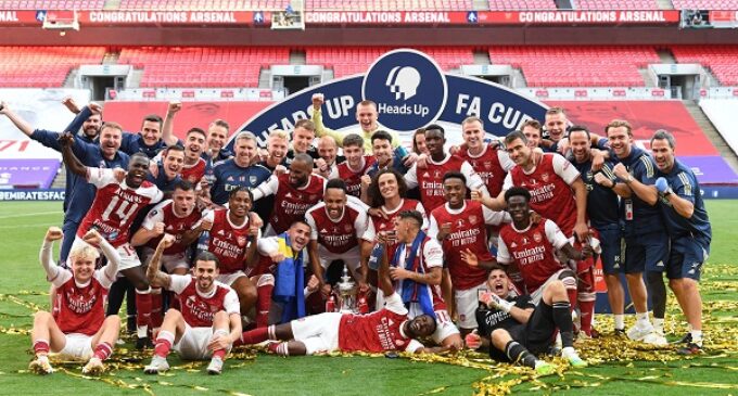 Aubameyang goals help Arsenal win FA Cup for record 14th time