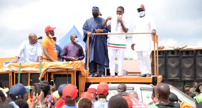 Obaseki reunites Shaibu with PDP chieftain, Egele, preaches against divisive politics