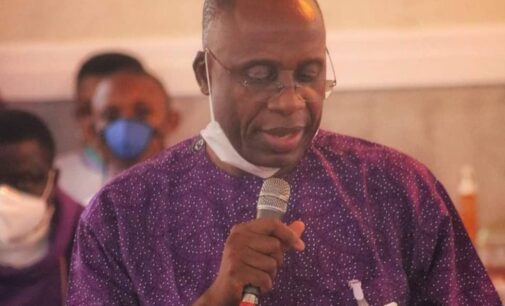Amaechi speaks on struggle through university as brother is laid to rest