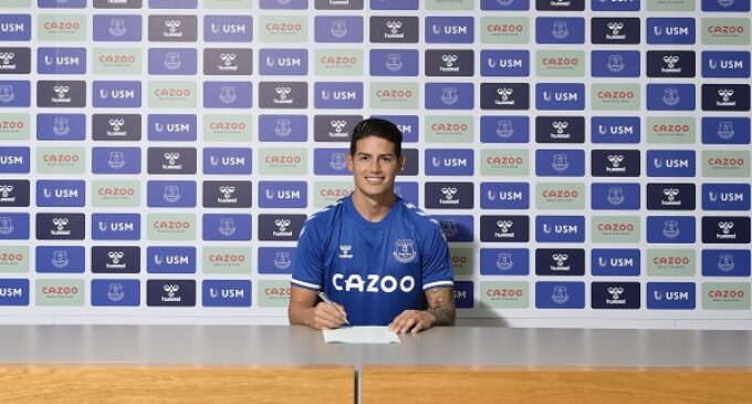 James Rodriguez joins Everton from Real Madrid for £20m