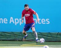 Messi resumes training with Barcelona