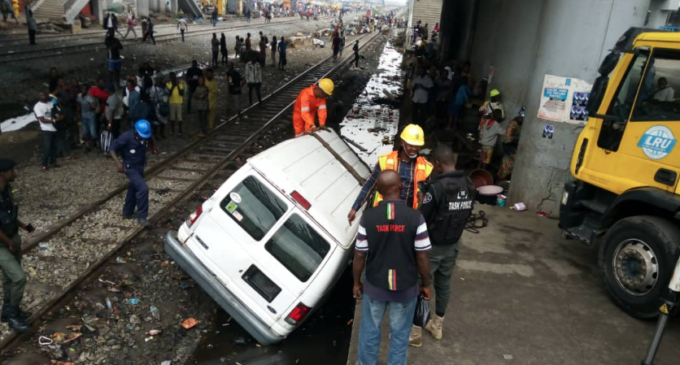 One dead as bus rams into moving train in Lagos