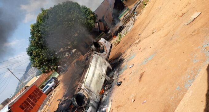 Abuja police station on fire