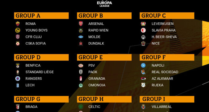 UEL group stage: AC Milan draw Celtic, Arsenal get Molde