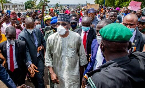 Kwara gov leads protesters to police headquarters