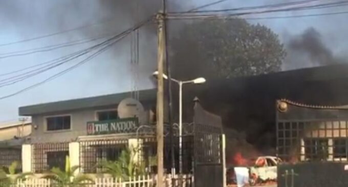 The Nation newspaper head office on fire