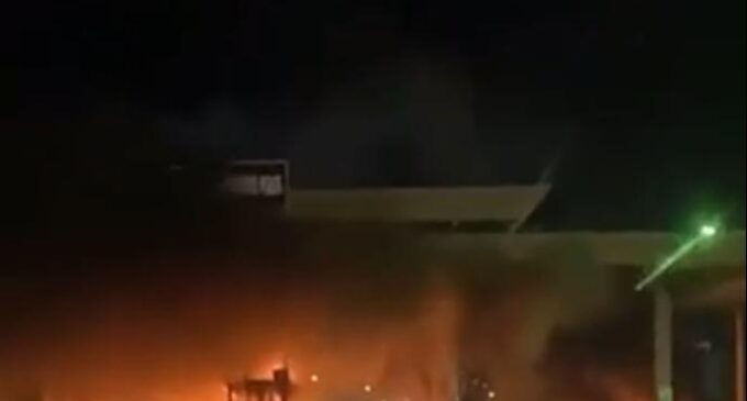Toll plaza on Lekki-Ikoyi link bridge on fire