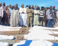 PHOTOS: Zulum attends burial of farmers killed by Boko Haram