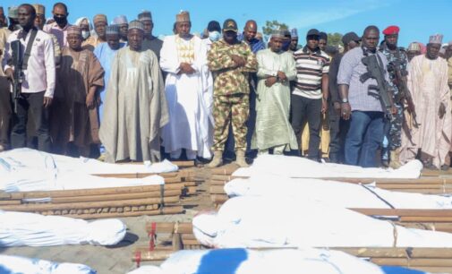 PHOTOS: Zulum attends burial of farmers killed by Boko Haram