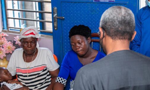 PHOTOS: Gbaja visits family of newspaper vendor shot by security aide