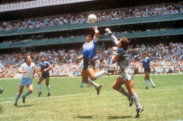 Even at 5ft 5in, Maradona managed to rise above Peter Shilton for his 'Hand of God' goal/ Credit: PA:Press Association