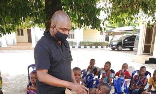 Moghalu under attack for publicising distribution of biscuits to children