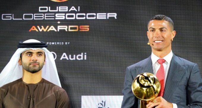 Cristiano Ronaldo named Player of the Century at Globe Soccer Awards