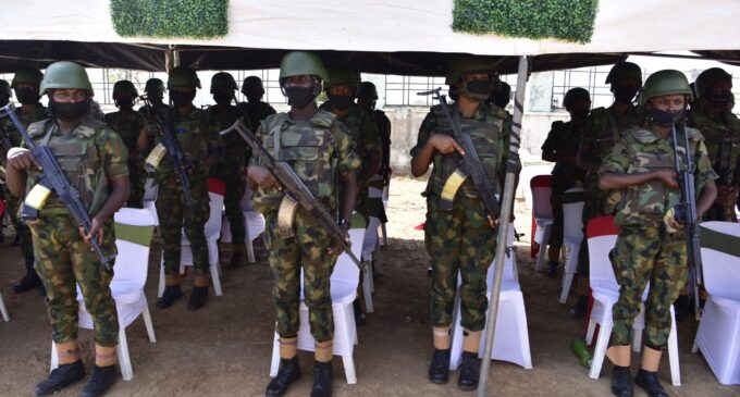 PHOTOS: El-Rufai receives 100 female soldiers deployed to tackle insecurity in Kaduna