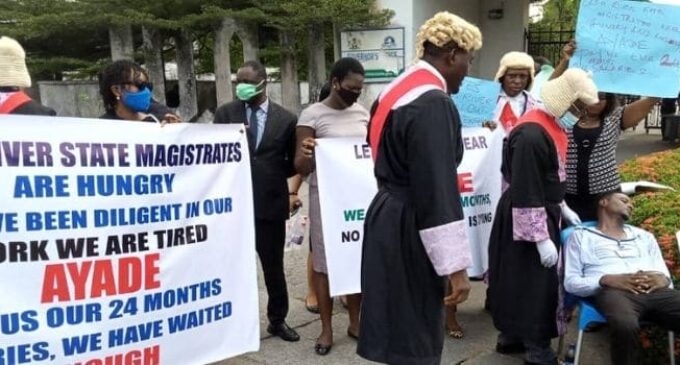 Cross River magistrate collapses during protest over unpaid salaries