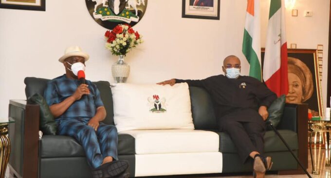 ‘What affects Akwa Ibom touches Rivers’ — Wike commiserates with Udom Emmanuel over death of PANDEF chairman