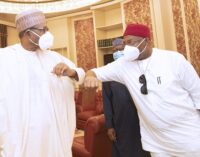 PHOTOS: Uzodinma meets Buhari in Aso Rock amid feud with Okorocha