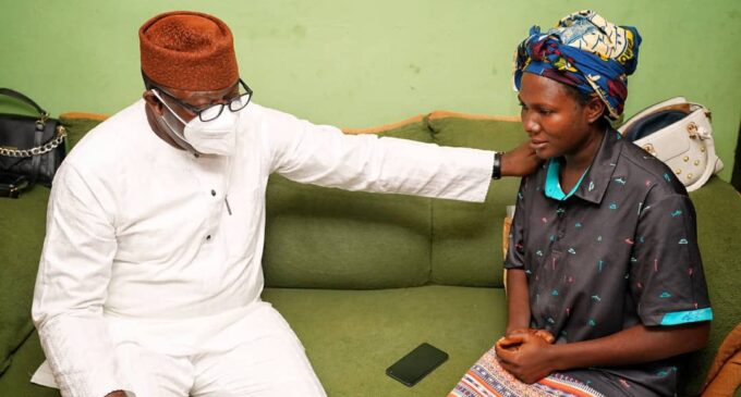 PHOTOS: Fayemi visits widow of air force officer killed in Abuja crash