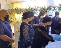 PHOTOS: Tears as Peter Okoye’s father-in-law is buried