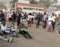 Students protest tuition fee hike, portal closure in UniAbuja