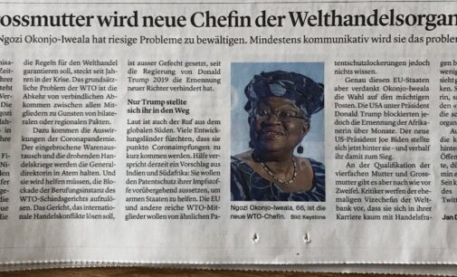 Backlash as Swiss newspapers say new WTO DG is a  ’66-year-old Nigerian grandmother’