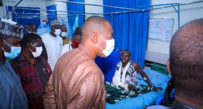 Zulum visits Maiduguri blast victims, says 10 persons dead