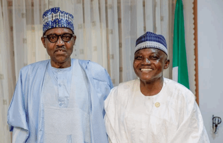 Former President Muhammadu Buhari and Garba Shehu