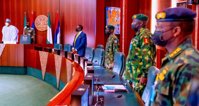 ‘Take out bandits and their sponsors’ — Buhari orders service chiefs