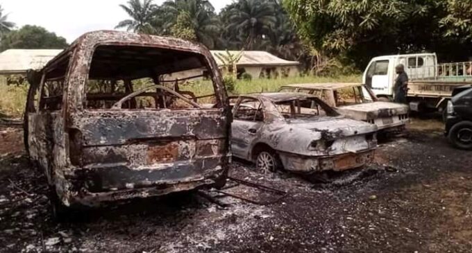 Vehicles, motorcycles burnt as gunmen set police station ablaze in Akwa Ibom