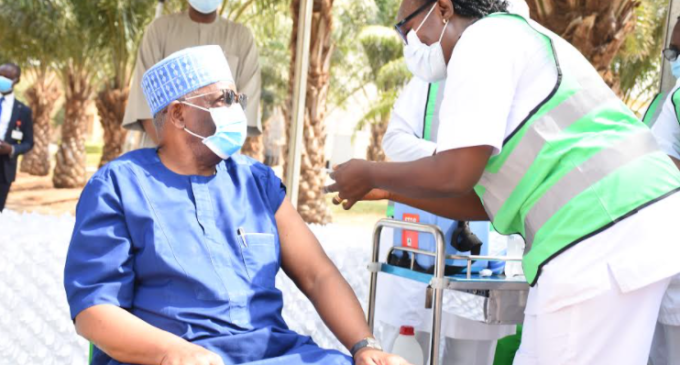 PHOTOS: Gambari, chief of staff, leads Buhari’s aides to receive COVID-19 vaccine