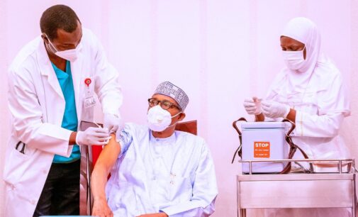 PHOTOS: Buhari, Osinbajo receive AstraZeneca COVID-19 vaccine