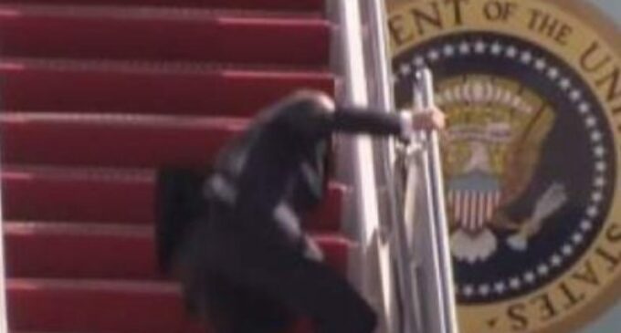 TRENDING VIDEO: Biden trips, falls thrice while boarding Air Force One
