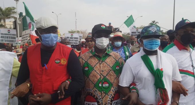 PHOTOS: NLC on nationwide protest over bill to decentralise minimum wage